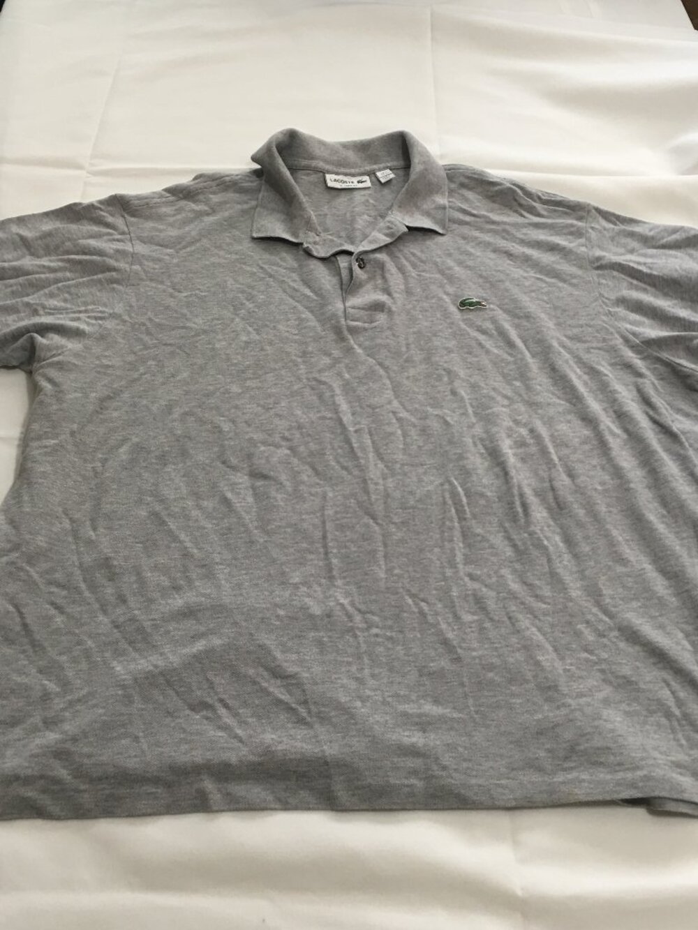 Lacoste Polo Shirt Mens 4XL Classic Fit Gray Short Sleeve Casual Golf Preppy